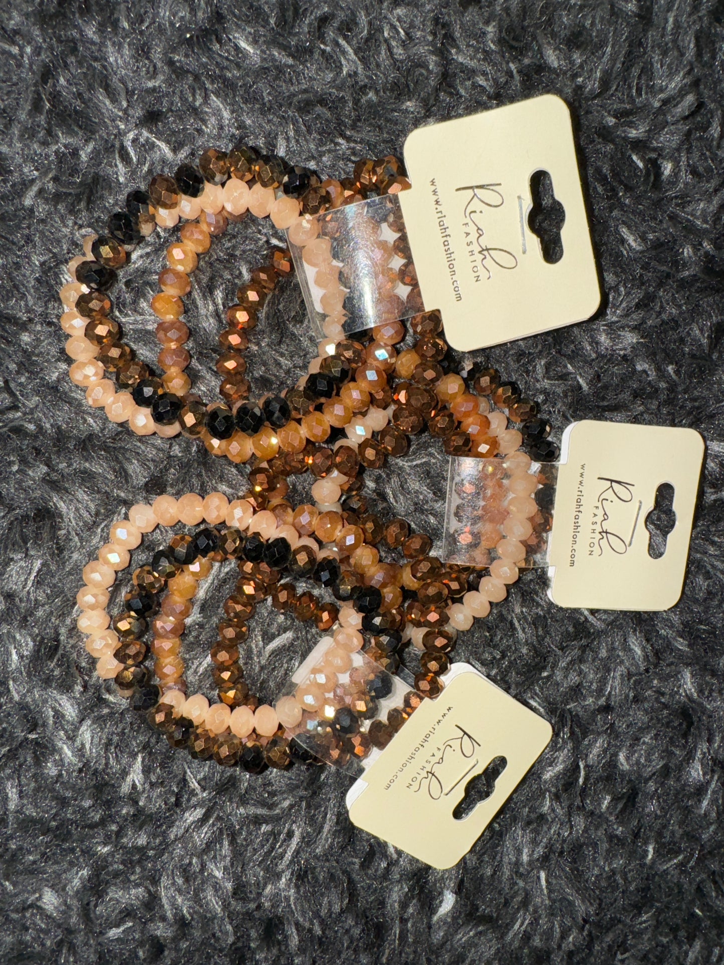 4-Piece Black/Bronze Bracelet Set