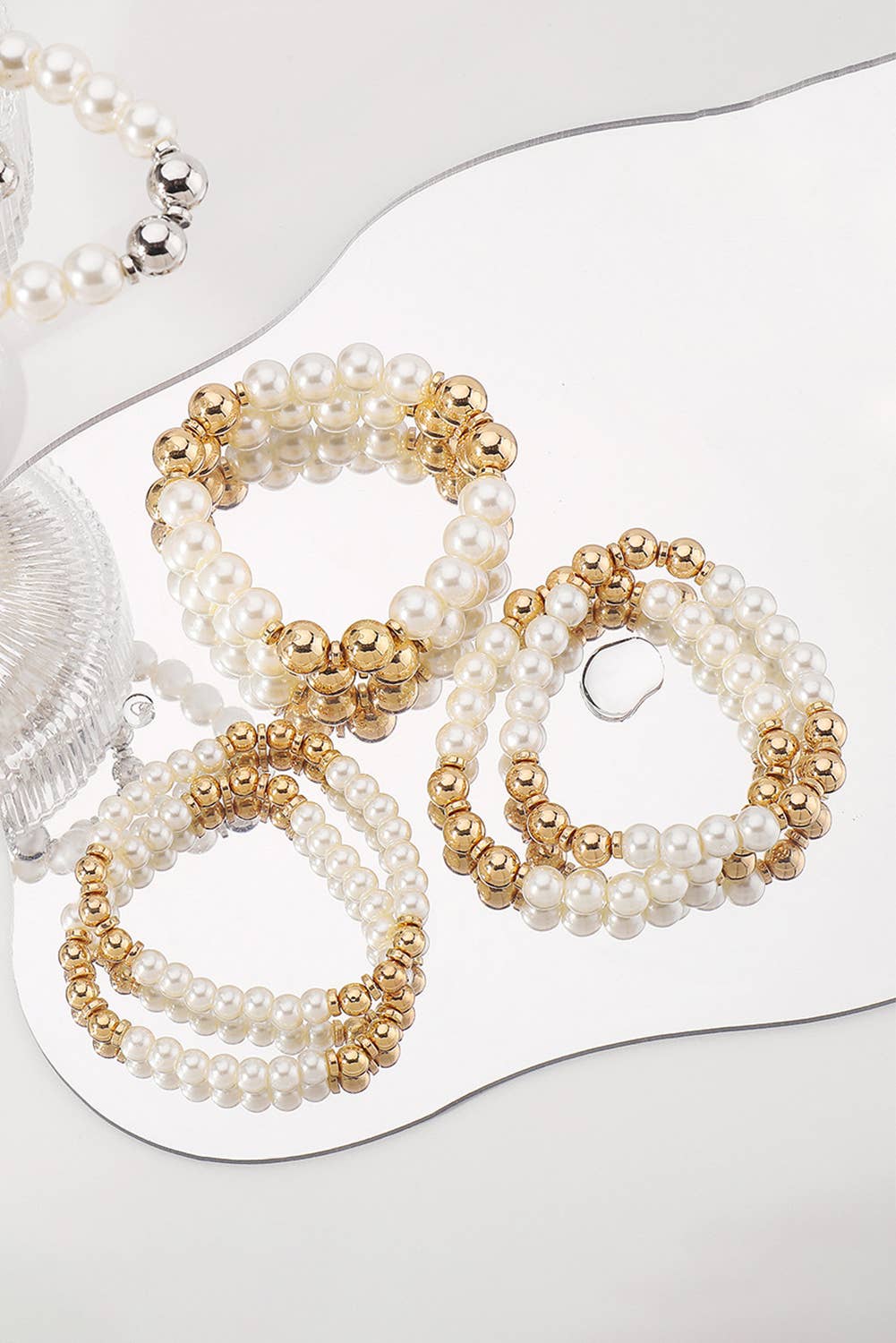 Pearl 5pcs Beaded Bracelet Set | One size