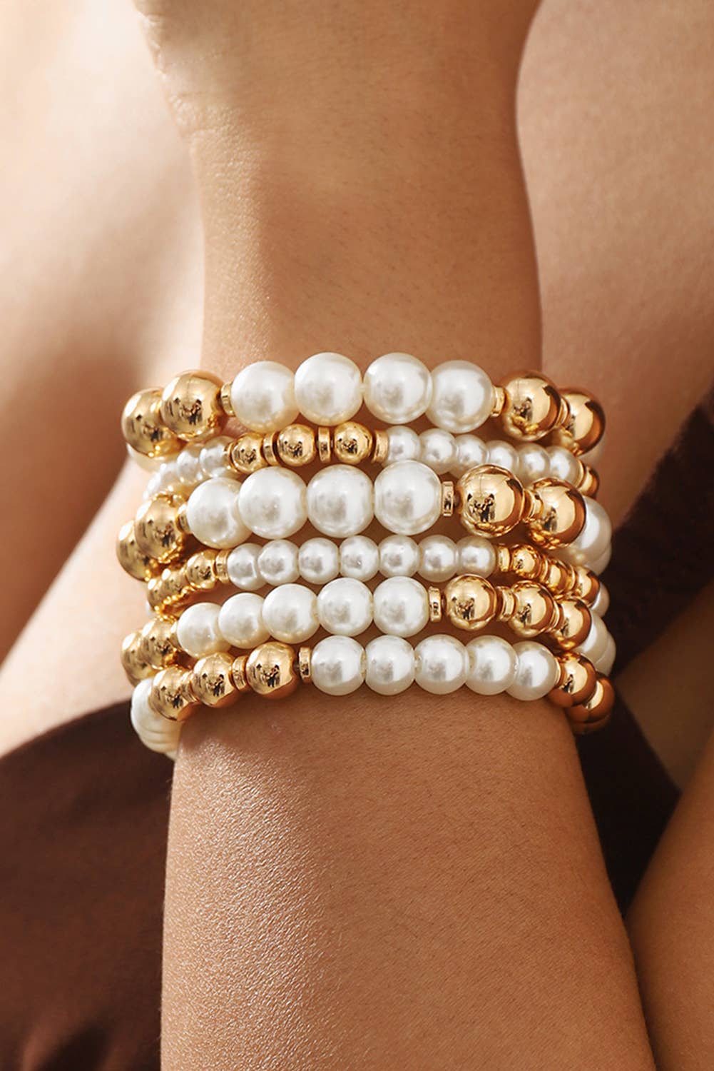 Pearl 5pcs Beaded Bracelet Set | One size