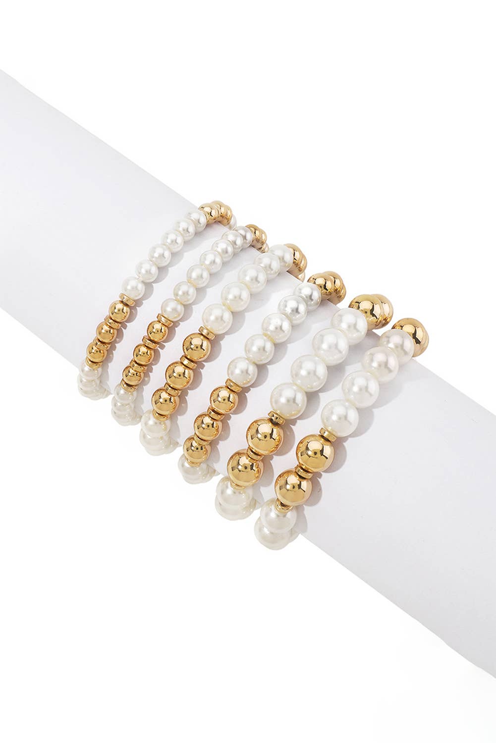 Pearl 5pcs Beaded Bracelet Set | One size